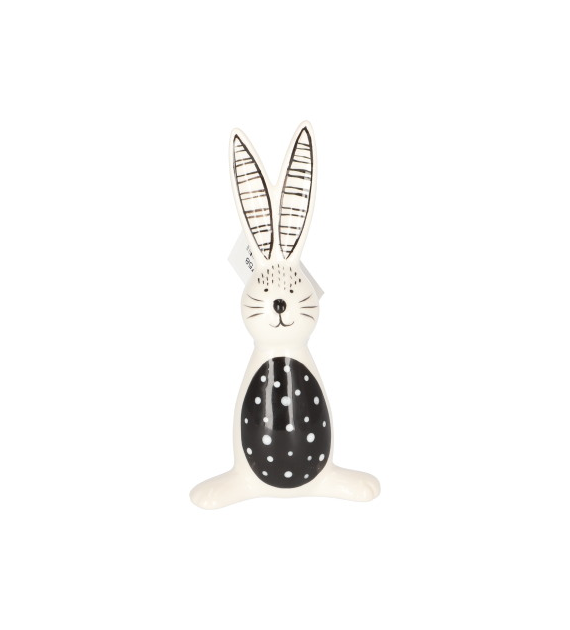 Zajączek ceramiczny z jajkiem na brzuchu 11,5 cm
