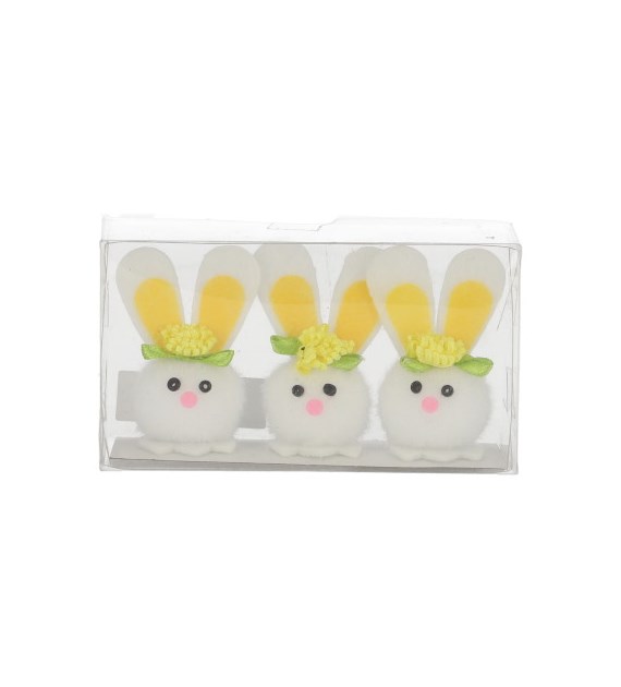 Zestaw 3 zajączków 5,5cm, białe