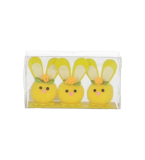 Zestaw 3 zajączków 5,5cm, żółte