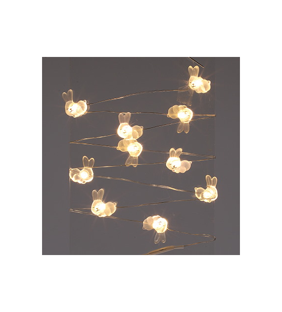 Copper wire z mini LED 10L z zajączkami