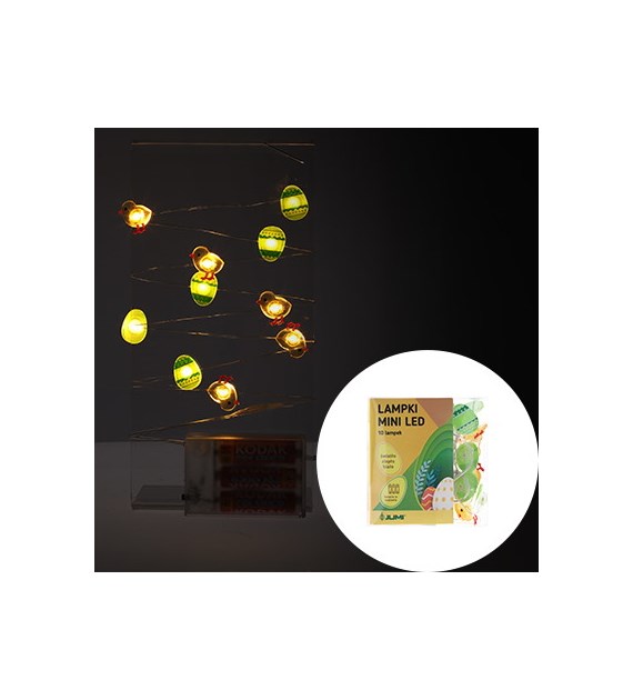 Copper wire z mini LED 10L z kurczakami i jajkami