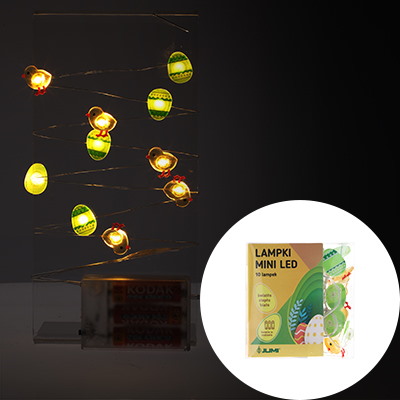 Copper wire z mini LED 10L z kurczakami i jajkami