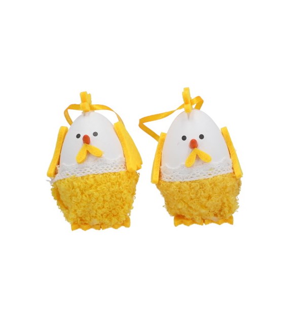 Kurczak materiałowy w kształcie jajka do postawienia, zestaw 2 szt