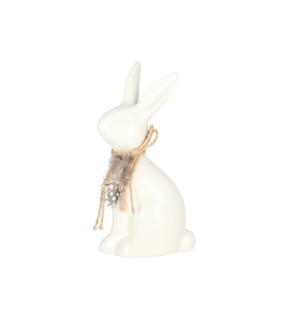Zajączek ceramiczny z wstążką 14,4 cm