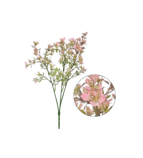 Gałązka liści, 69cm, cieniowany zielono-jasnoróżowy