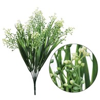 Gałązka sztucznych traw na piku dodatek wys. 35cm ziel-biały