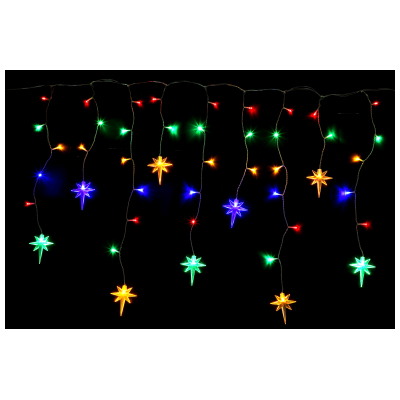 Kurtyna Świetlna 300x70cm 120LED Z Gwiazdkami Multikolor, Sieciowa