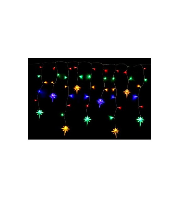 Kurtyna świetlna 300x70cm 120LED z gwiazdkami multikolor, sieciowa, zew.