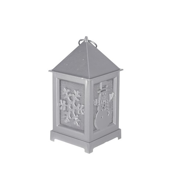 Latarenka srebrna, 6,5x6,5x14cm, 1LED RGB, 3xAAA (w zestawie), wew.