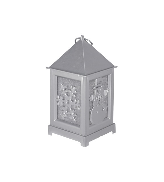 Latarenka srebrna, 6,5x6,5x14cm, 1LED RGB, 3xAAA (w zestawie), wew.