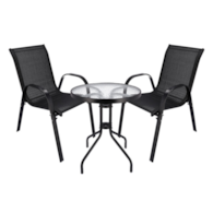 Zestaw 2 krzesłą FIESTA składane + stolik średnica 60cm