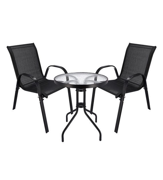 Zestaw 2 krzesłą FIESTA składane + stolik średnica 60cm