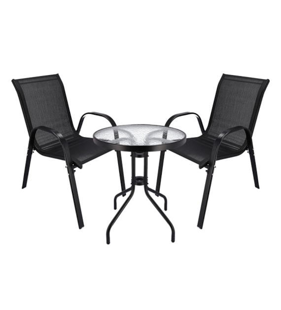Zestaw 2 krzesłą FIESTA składane + stolik średnica 60cm