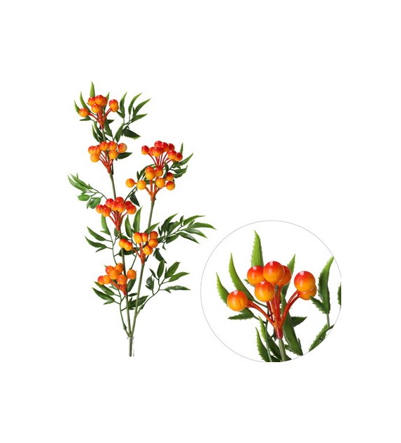 Gałązka owocowa 70cm, ziel-pom