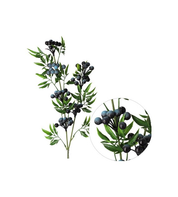 Gałązka owocowa 70cm, ziel-granat