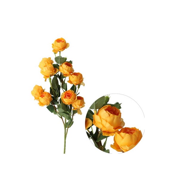 Gałązka 9 róż, 72cm, żółty