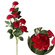 Gałązka 9 róż, 70cm, ciemny różowy