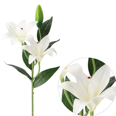 Gałązka lilii, 70cm, biały