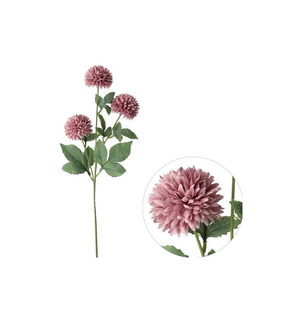 Gałązka 3 chryzantem, 67cm, fioletowy