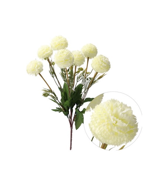 Bukiet 7 chryzantem, 37cm, krem