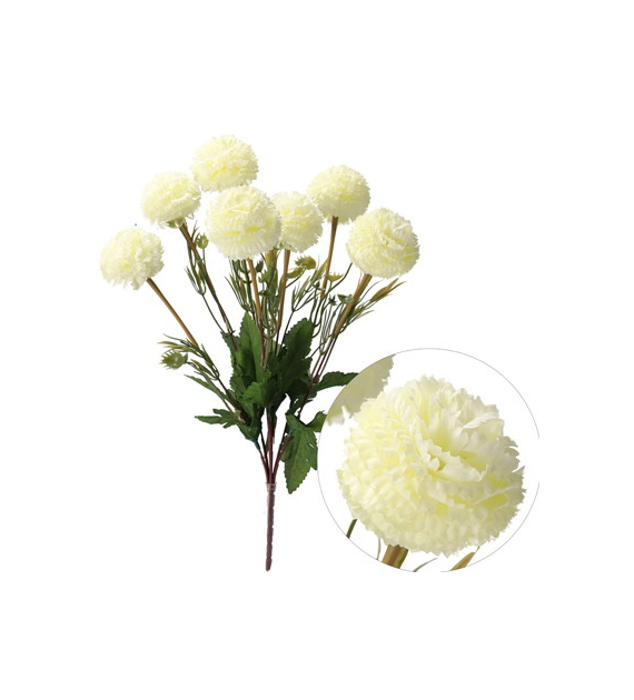 Bukiet 7 chryzantem, 37cm, krem