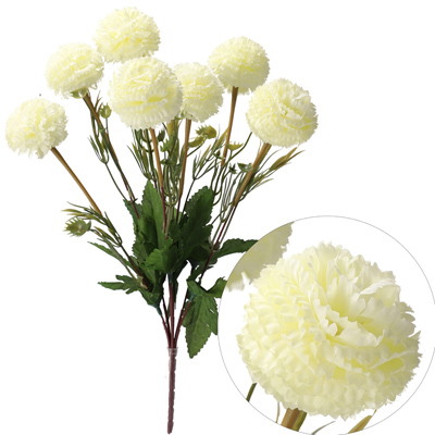 Bukiet 7 chryzantem, 37cm, krem