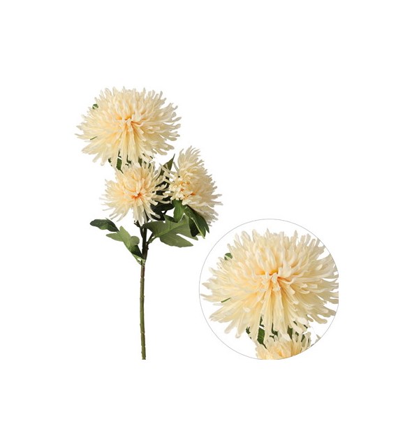 Gałązka chryzantem, 85cm, krem