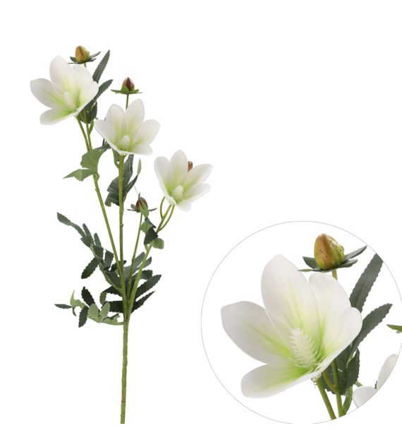 Gałązka magnolii, 72cm, krem