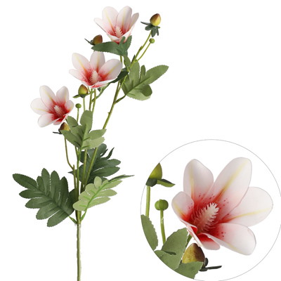 Gałązka magnolii, 72cm, krem-czerw