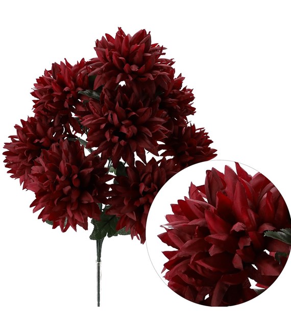 Bukiet 9 chryzantem, 54cm, bordo
