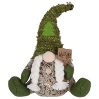 Skrzat z materiału dziewczynka, 38cm, zielony, do postawienia