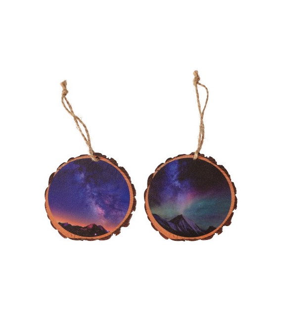 Dekoracje z drewna ze zdjęciem, 7,5cm, 4 szt. do powieszenia