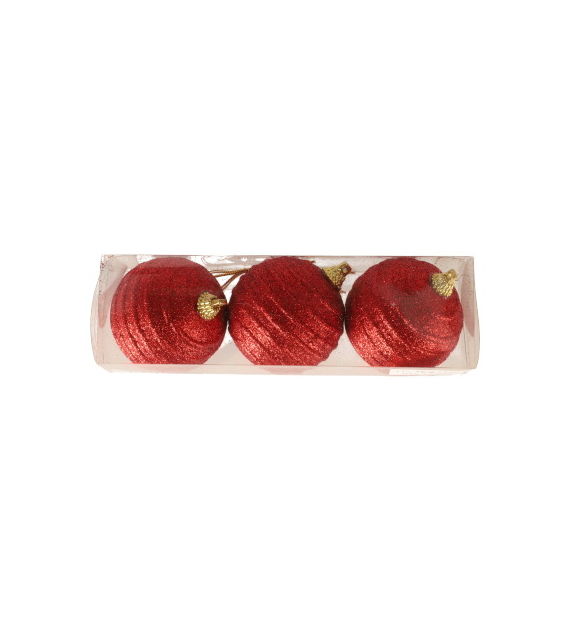 Bombki ze styropianu, 50/3szt, czerwony, do powieszenia