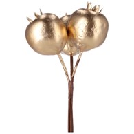 Jabłka na piku, 3szt, złoty, 14cm,