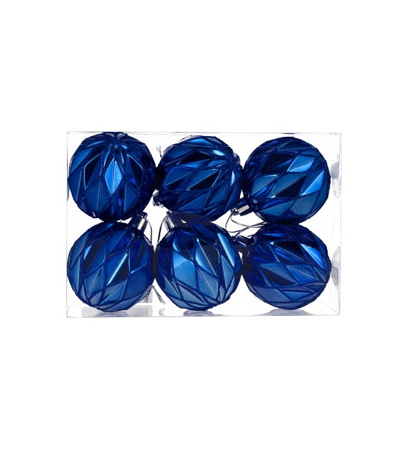 Bombki plastikowe, 60/6szt, granat, do powieszenia