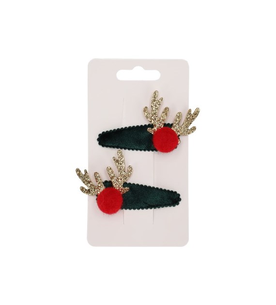 Spinki świąteczne - zestaw 2szt., ciemny zielony