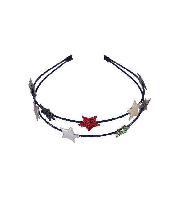 Opaska na głowę świąteczna,  gwiazdki, mix kolorów