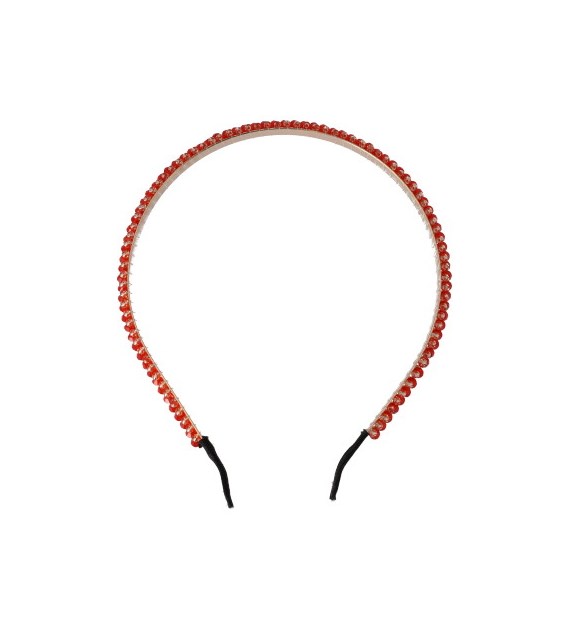 Opaska na głowę świąteczna, bordowe diamenciki