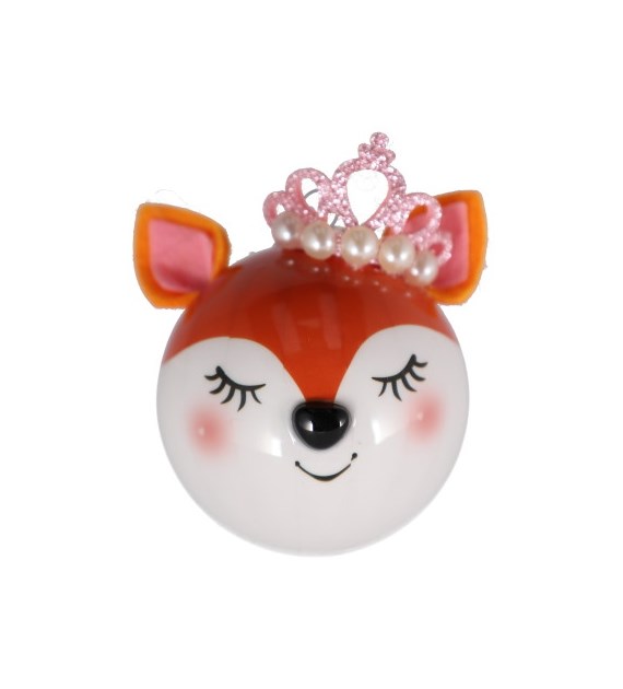 Bombka ze styropianu lisek, 8,5cm, pomarańczowy, biały