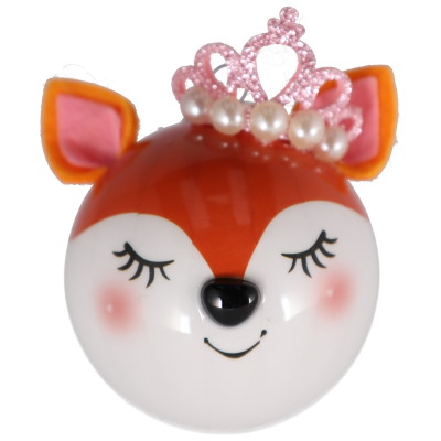 Bombka ze styropianu lisek, 8,5cm, pomarańczowy, biały