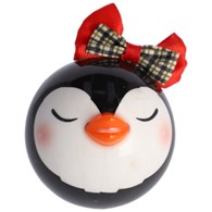 Bombka ze styropianu pingwin, 8,5cm, czarny, biały