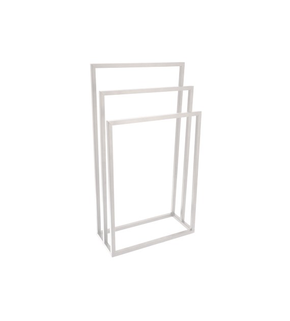 Wieszak na ręczniki trzyrzędowy, biały, 82 x 45 x 20,3 cm