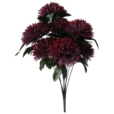 Bukiet 9 chryzantem strzępiastych, 60 cm, fioletowy