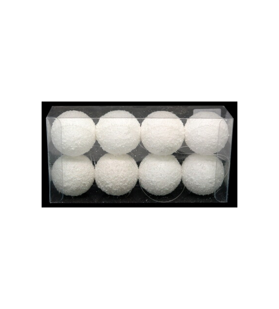 Bombki plastikowe 5cm/8szt, biały