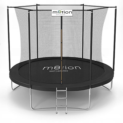 Trampolina 8ft Z Drabinką Siatka Wewnętrzna Kolor - CZARNY
