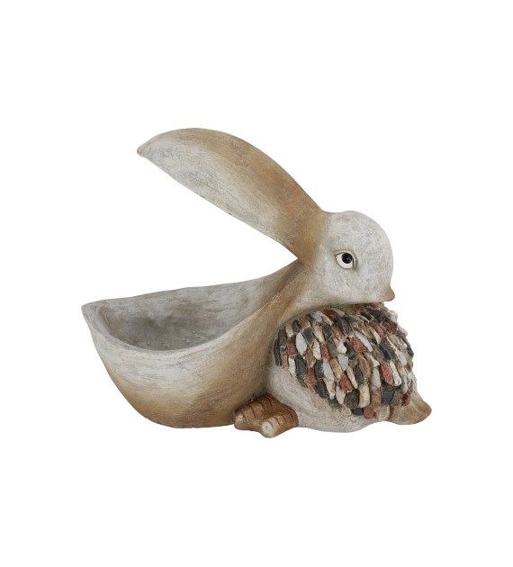 Figurka ogrodowa pelikan z kamyczkami, wys.29cm