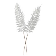 Gałązka dekoracyjna z liścmi z brokatem na piku, 70 cm, 2 szt, srebrny