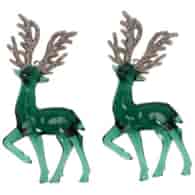 Dekoracje z akrylu renifery 12,5 cm, 2 szt., przeźroczysty, zielony