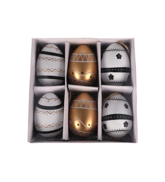 Dekoracyjne jajka plastikowe - zestaw 6szt.