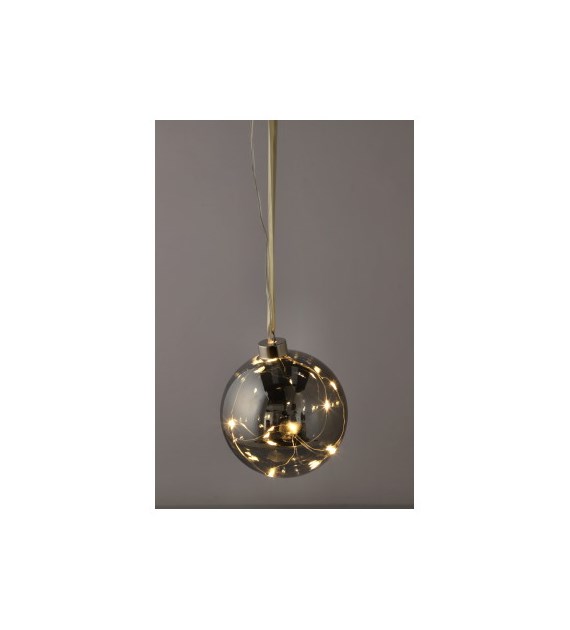Kula 10cm, 10miniLED, ciepły biały, na wstążce 100cm, 2xAA (brak), wew.